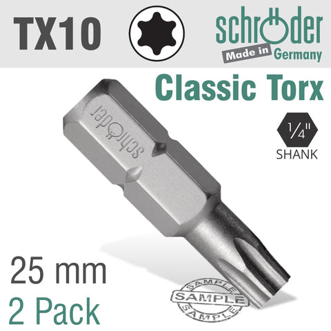 Torx Tx10 Classic Bit 25Mm 2Cd freeshipping - Africa Tool Distributors