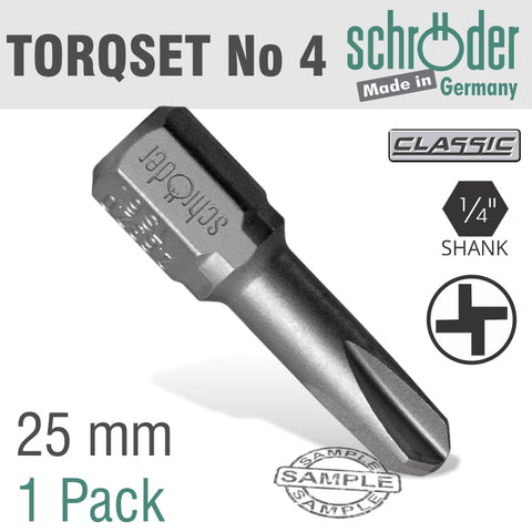 Torqset No.4X25Mm Classic Bit 1 Pack freeshipping - Africa Tool Distributors