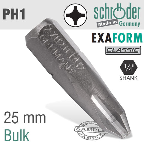 Schroder Ph1 Exaform Classic Insert Bit 25Mm Bulk