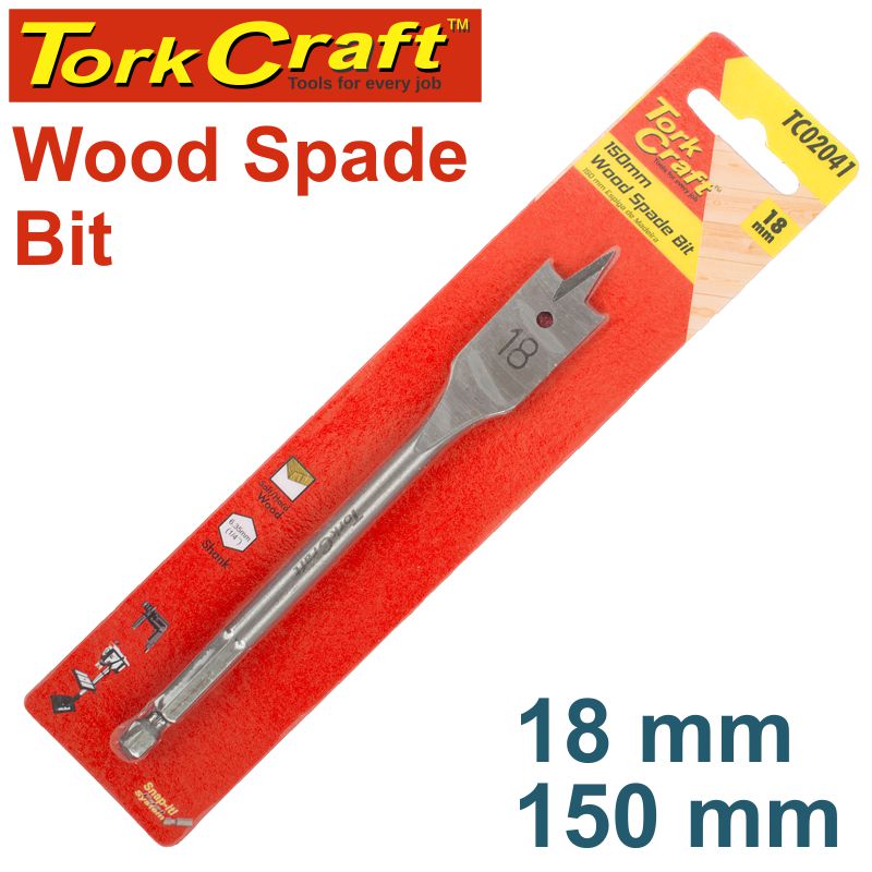 18 Inch Spade Bit Tork Craft Spade Bit 18Mm 150Mm – Northern Bolt & Tool