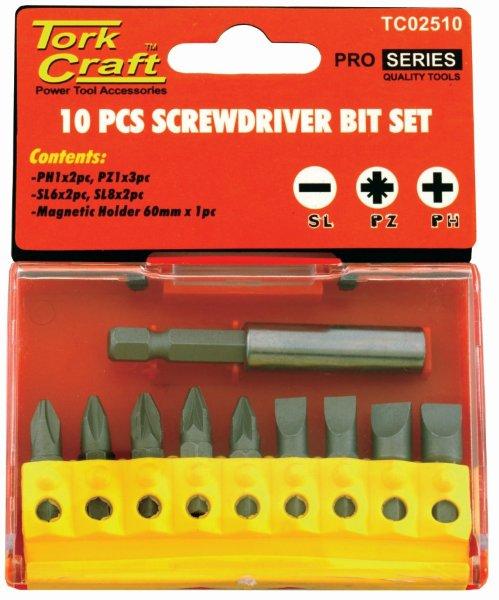 Screwdriver Bit Set 10Pcs(Ph2X2.Pz2X3Slotted6Mmx2.8Mmx2) freeshipping - Africa Tool Distributors