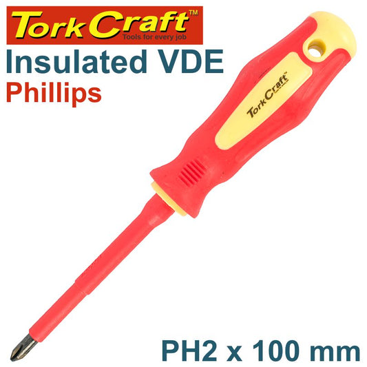 Screwdriver Insulated Phil.No.2 X 100Mm Vde freeshipping - Africa Tool Distributors