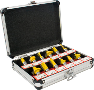 Tork Craft  ROUTER BIT SET 12PC/ALU.CASE 1/4'