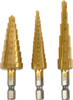 Tork Craft STEP DRILL SET 3PCE IN BLISTER