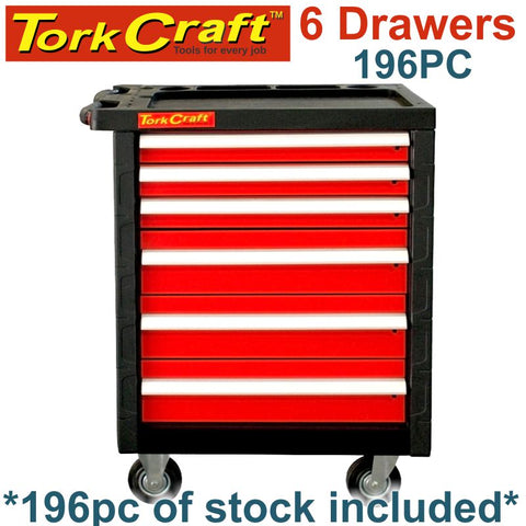 Special - Tork Craft 6 Drawer Roller Cabinet On Castors With 196Pc Of Stock freeshipping - Africa Tool Distributors