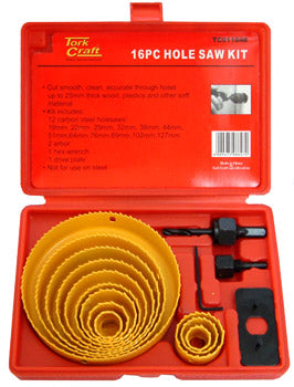 Hole Saw Set Carbon Steel 16Pce 19 - 127Mm freeshipping - Africa Tool Distributors