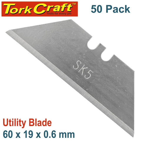 Tork Craft Utility Blade Solid 60Mm X 19Mm X 0.6Mm 50Pc Sk5 freeshipping - Africa Tool Distributors