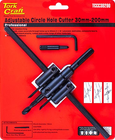 Tork Craft Cicle Hole Cutter Adjustable 30-200MM