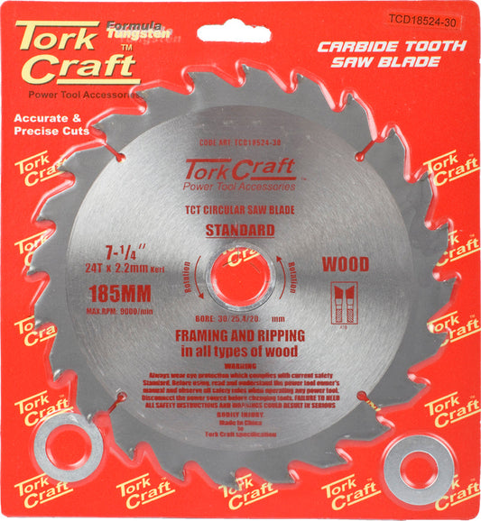 Tork Craft BLADE TCT 185 X 24T 30/20/16/1 GENERAL PURPOSE COMBINATION