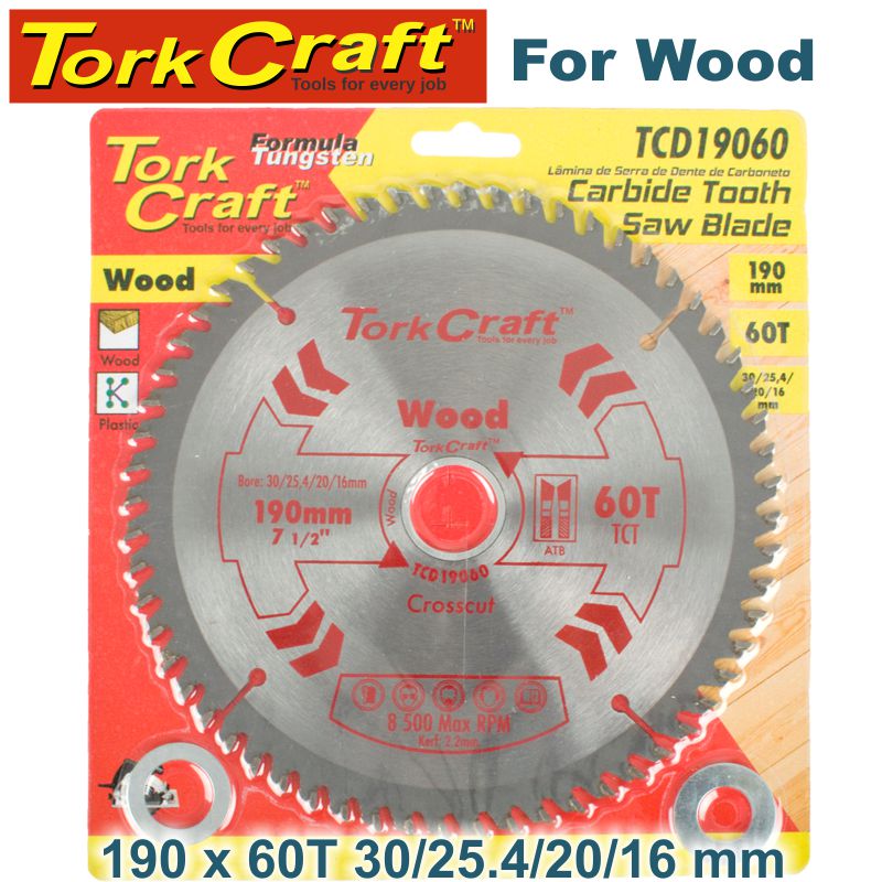 Tork Craft BLADE TCT 190 X 60T 30/20 GENERAL PURPOSE CROSS CUT