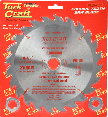 Tork Craft BLADE TCT 210 X 24T 30-1-20-16 GENERAL PURPOSE RIP