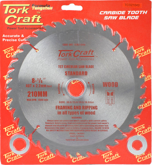 Tork Craft BLADE TCT 210 X 40T 30/1/20/16 GENERAL PURPOSE COMBINATION