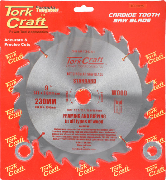 Tork Craft BLADE TCT 230 X 24T 30/1/20/16 GENERAL PURPOSE RIP