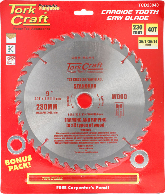 Tork Craft BLADE TCT 230 X 40T30/1/20/16 GENERAL PURPOSE COMBINATION