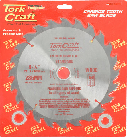 Tork Craft BLADE TCT 235 X 24T 30/20/16 GENERAL PURPOSE RIP