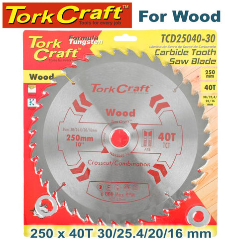 Tork Craft BLADE TCT 250 X 40T30/1/20/16 GENERAL PURPOSE COMBINATION
