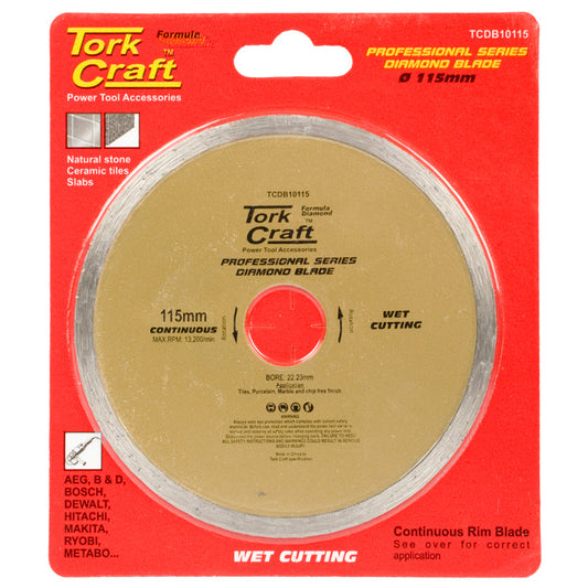 Tork Craft Diamond Blade 115Mm Cont.Rim Profesional freeshipping - Africa Tool Distributors