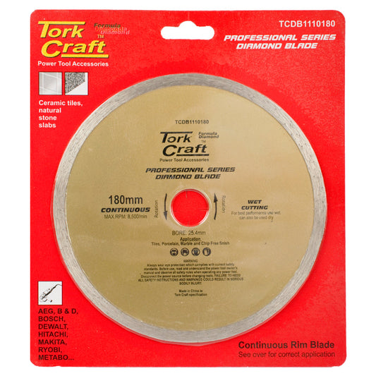 Tork Craft Diam.Blade 180X25.4 Cont.Rim freeshipping - Africa Tool Distributors