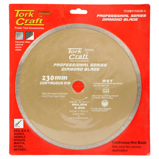 Tork Craft DIAMOND BLADE CONT.RIM THIN KERF 230X22.22MM