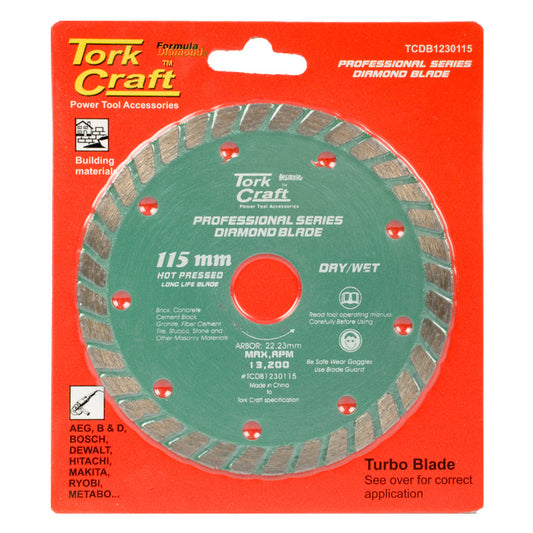 Tork Craft Dia.Bld.115Mm Turbo Hot Pressed freeshipping - Africa Tool Distributors