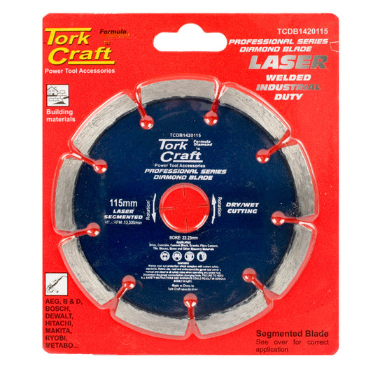 Tork Craft Diamond Blade 115Mm Segmented Laser Industrial freeshipping - Africa Tool Distributors