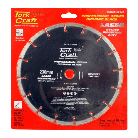 Tork Craft Diamond Blade 230Mm Segmented Laser Industrial freeshipping - Africa Tool Distributors