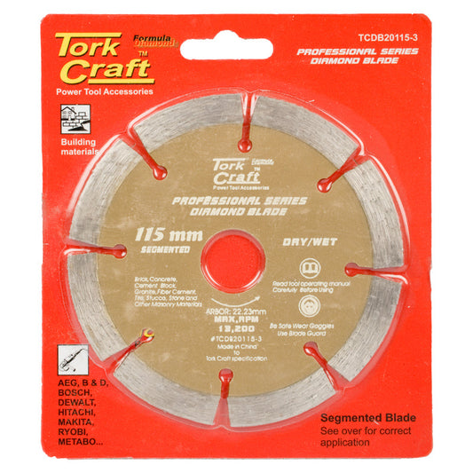 Tork Craft Diamond Blade 10Mm Seg For Cutting Building Materials 115Mm 22X23Mm freeshipping - Africa Tool Distributors
