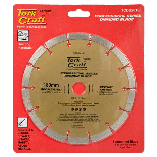 Tork Craft Diamond Blade 180Mm Segmented Profesional freeshipping - Africa Tool Distributors