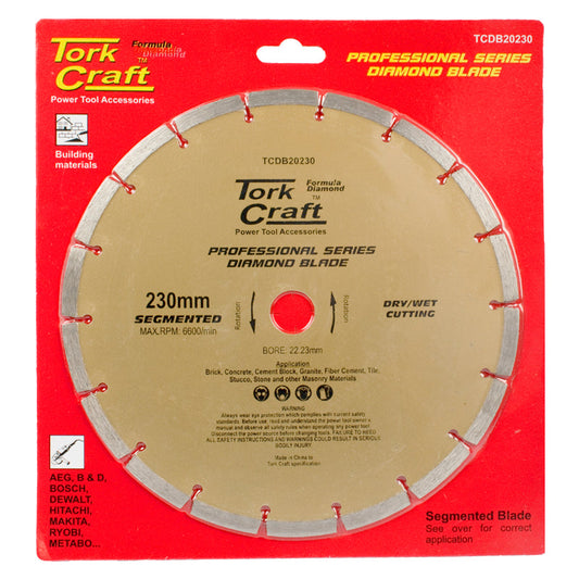 Tork Craft Diamond Blade 230Mm Segmented Profesional freeshipping - Africa Tool Distributors