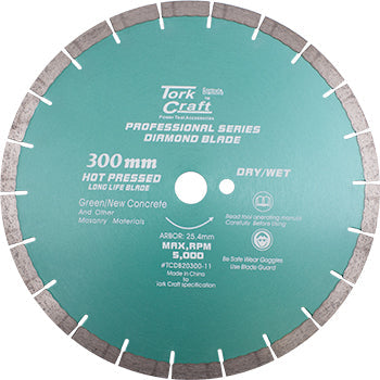 Tork Craft Diamond Blade 300 X 25.4Mm Green / New Concrete Hot Pressed Segmented freeshipping - Africa Tool Distributors
