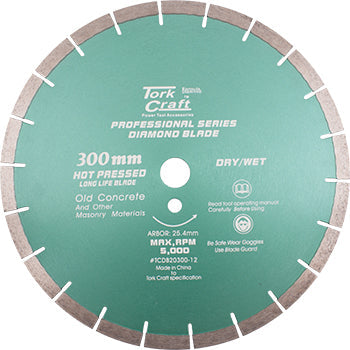 Tork Craft Diamond Blade 300 X 25.4Mm Old Concrete Hot Pressed Segmented freeshipping - Africa Tool Distributors