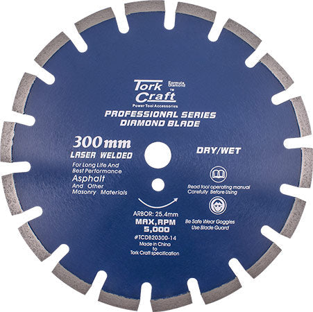 Tork Craft Diamond Blade 300 X 25.4Mm Asphalt Laser Welded Segmented Tar freeshipping - Africa Tool Distributors