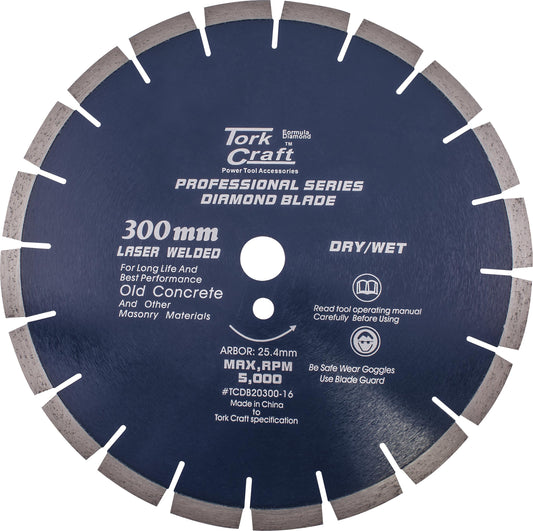 Tork Craft Diamond Blade 300 X 25.4Mm Old Concrete Laser Welded Segmented freeshipping - Africa Tool Distributors