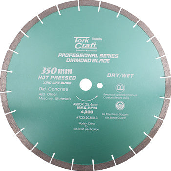 Tork Craft Dia. Blade 350X25.4Mm Old Concrete Hot Pressed freeshipping - Africa Tool Distributors