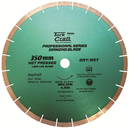 Tork Craft Diamond Blade 350X25.4Mm Asphalt Hot Pressed Segmented Tar freeshipping - Africa Tool Distributors