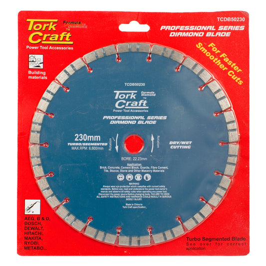 Tork Craft DIAMOND BLADE TURBO-SEGMENTED 230X22.23MM