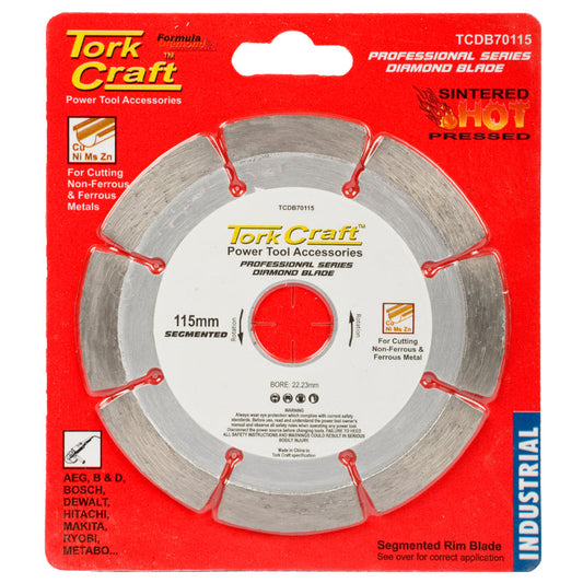 Tork Craft DIAMOND BLADE SEG.115 x 22.23MM FOR METAL CUTTING