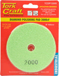 Tork Craft 100mm diamond wet polishing pad 2000 grit lime green
