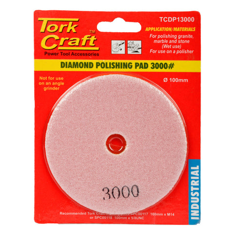 Tork Craft 100Mm Diamond Wet Polishing Pad 3000 Grit Pink freeshipping - Africa Tool Distributors