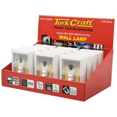 Tork Craft Light Switch Display Box 12Pce Led 200Lm Use 4Xaaa Bat Tork Craft freeshipping - Africa Tool Distributors