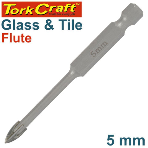 Tork Craft Glass & Tile Drill 5Mm 4 Flute With Hex Shank freeshipping - Africa Tool Distributors