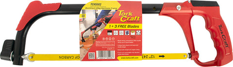 Tork Craft ALUMINUM ALLOY HACKSAW FRAME 300M C/W 1 + 3 FREE BLADES TORK CRAFT