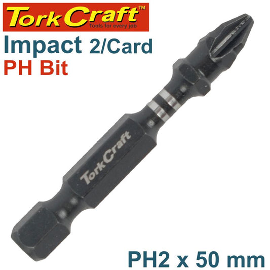 Tork Craft Impact Phil.2 X 50Mm Power Bit 2/Card freeshipping - Africa Tool Distributors