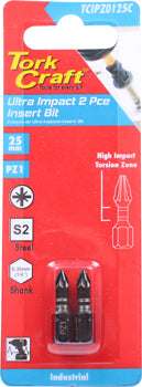 impact pozi.1 x 25mm ins.bit 2/card