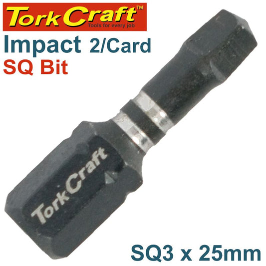 Impact Square Recess Ins.Bit No.3X25Mm 2/Card freeshipping - Africa Tool Distributors