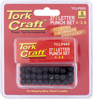 Tork Craft Letter Punch Set 5MM (A-Z) Black Finish