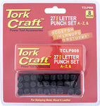 Tork craft Letter Punch Set 8MM (A-Z) Black Finish