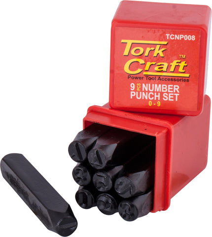 Tork Craft Number Punch Set 8Mm (0-9Mm) Black Finish freeshipping - Africa Tool Distributors
