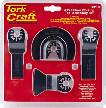 Tork Craft Quick Change Oscillating Floor Working Accessory Kit 4PC