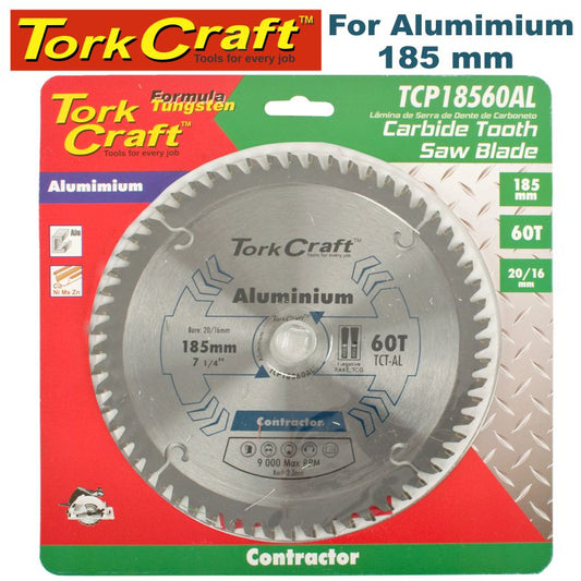 Tork Craft BLADE CONTRACTOR ALUM 185 X 60T 20/16 CIRCULAR SAW TCT